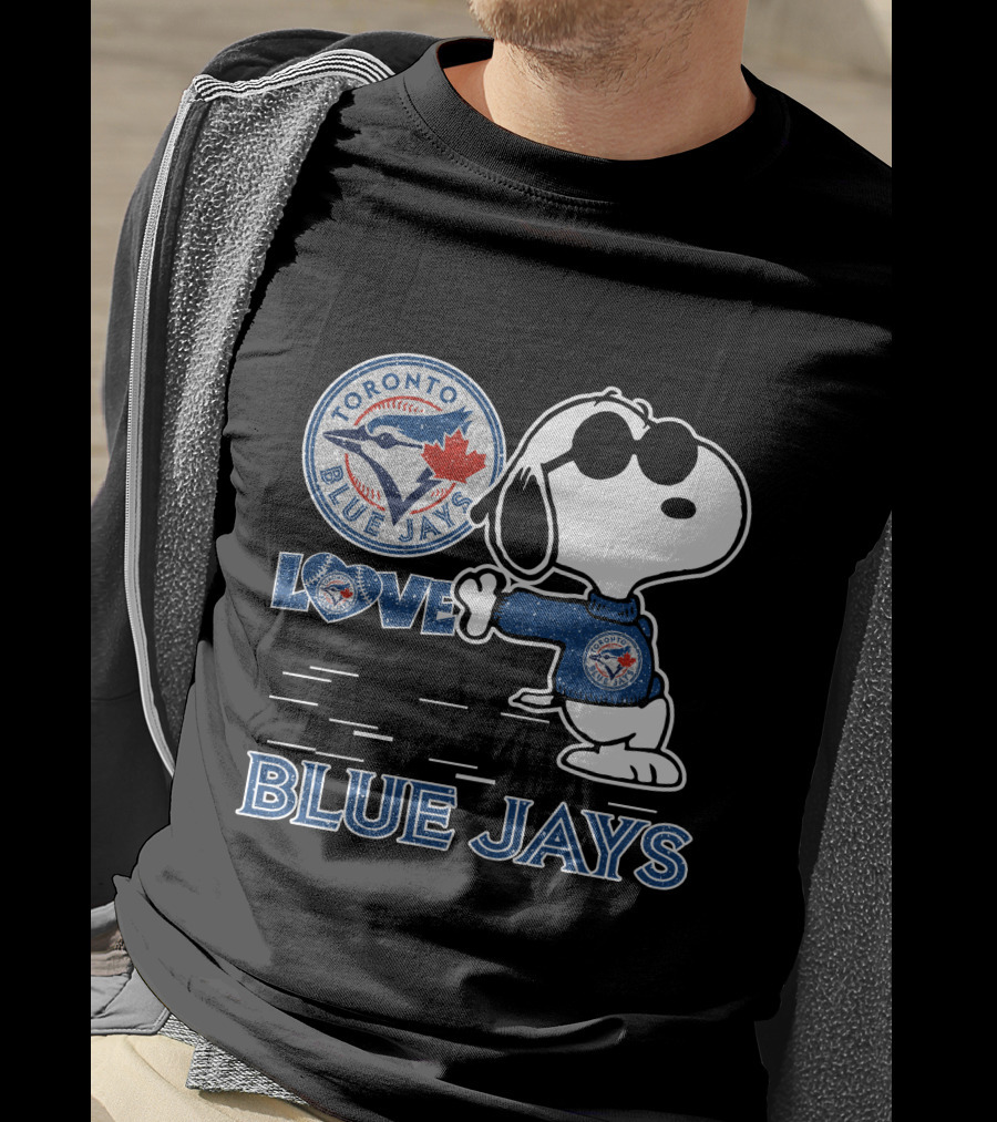 Snoopy Cool In Toronto Blue Jays Love And Team Spirit T-Shirt