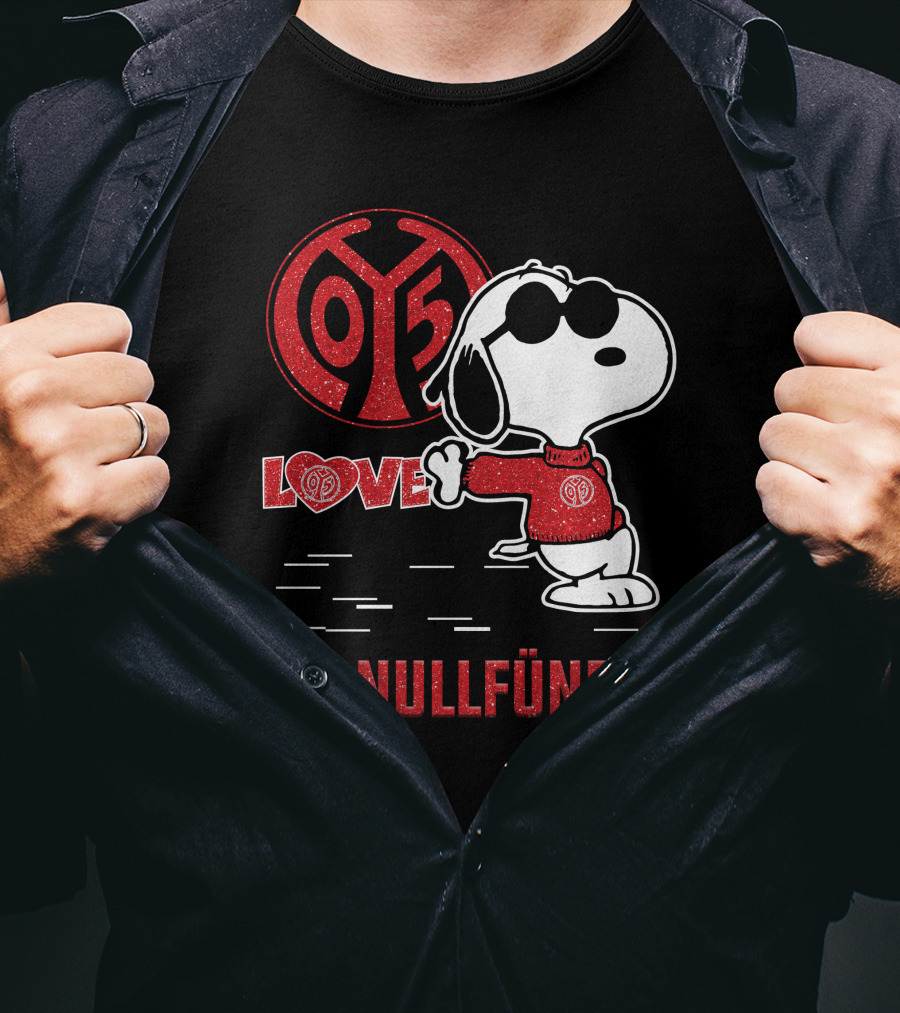 LOVE 1. FSV Mainz 05 Snoopy Die Nullfünfer T-Shirt