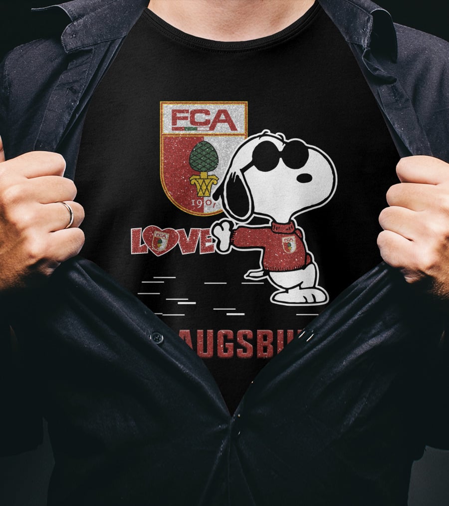 Snoopy FC Augsburg Love FCA 1907 T-Shirt