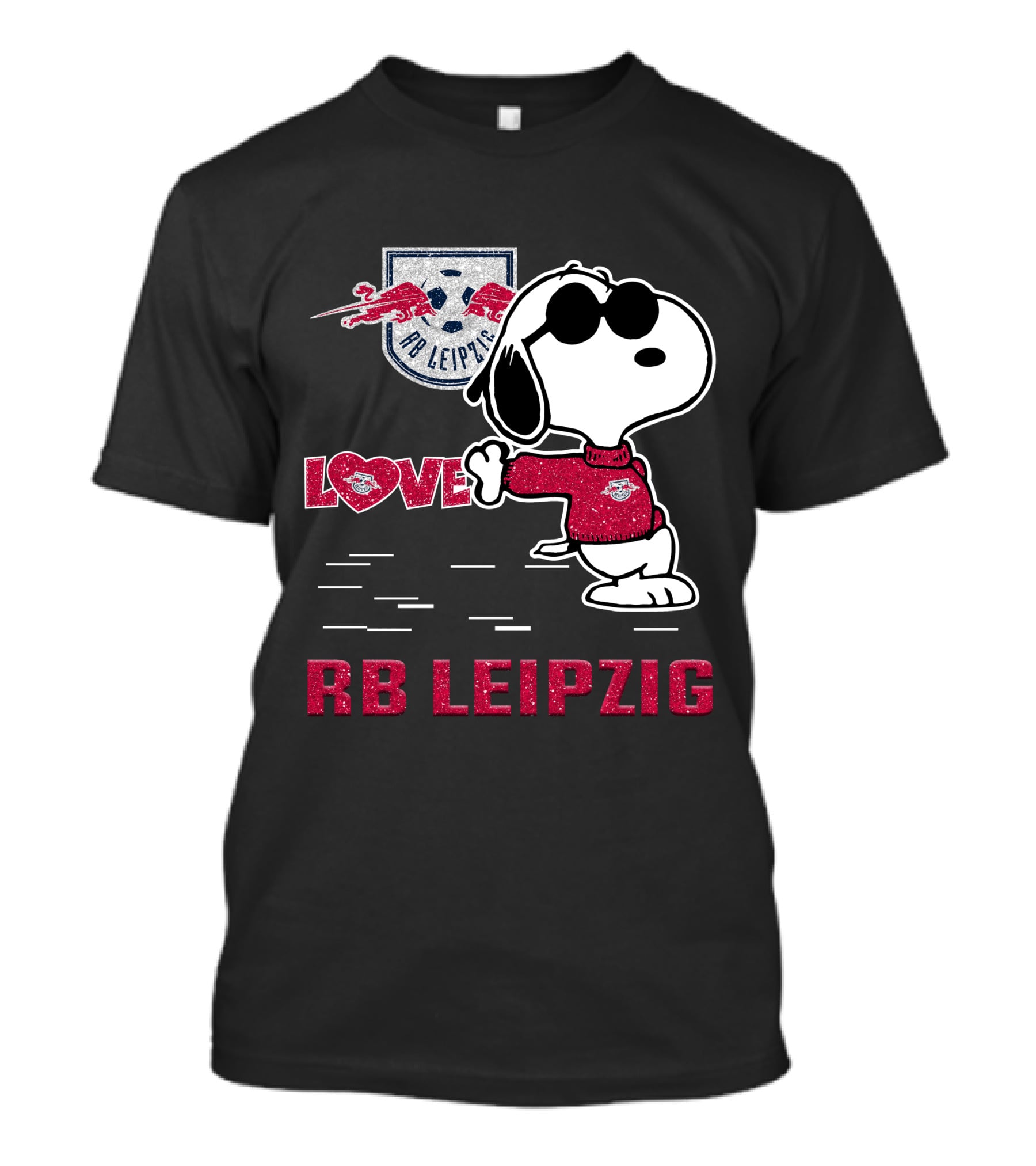 Snoopy Love RB Leipzig With Logo And Soccer T-Shirt