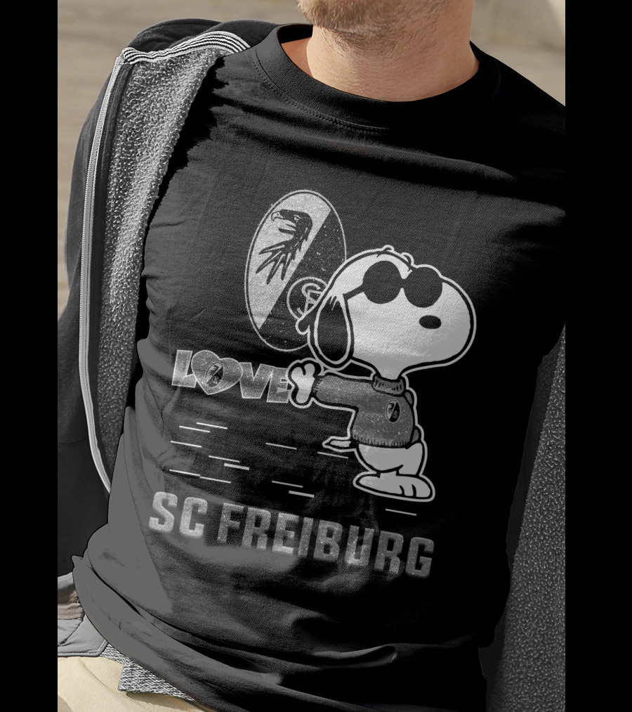 Snoopy Love SC Freiburg Peanuts Football Fan T-Shirt