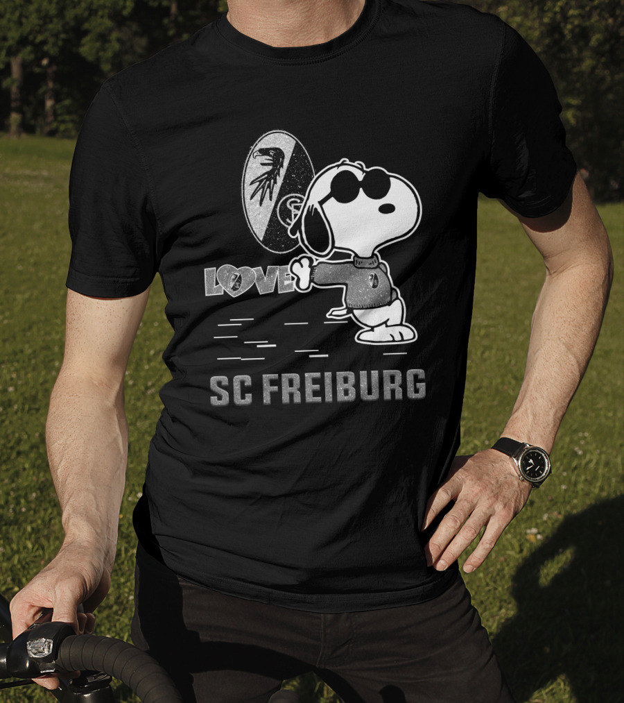 Snoopy Love SC Freiburg Peanuts Football Fan T-Shirt