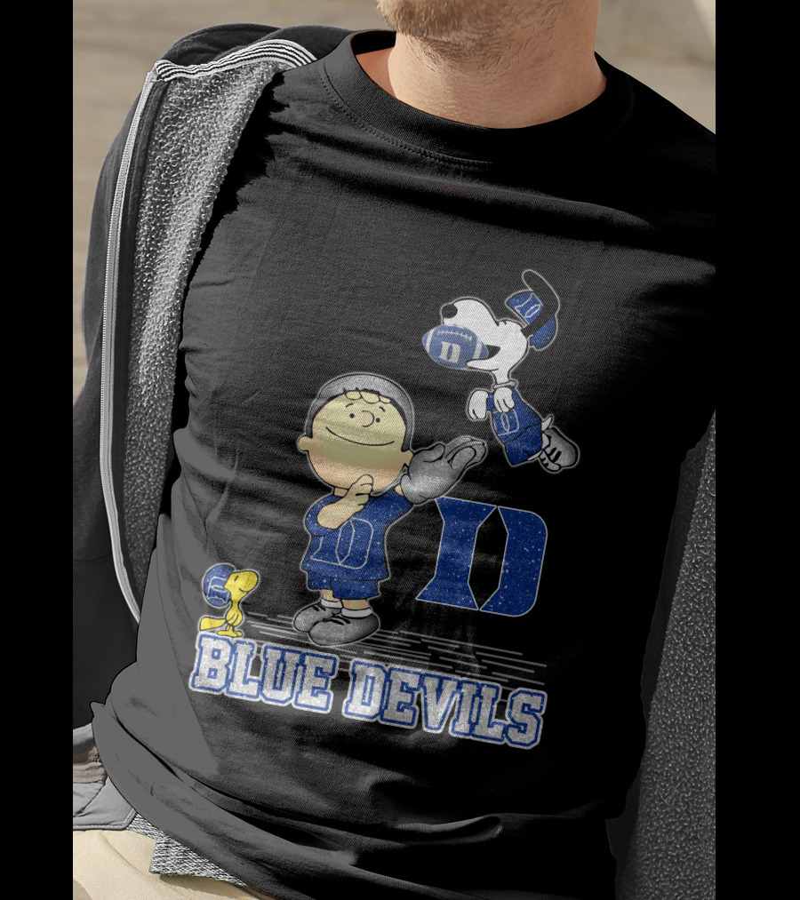 Snoopy And Friends Celebrating Duke Blue Devils Football Enthusiasm T-Shirt