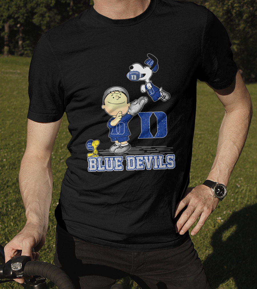 Snoopy And Friends Celebrating Duke Blue Devils Football Enthusiasm T-Shirt