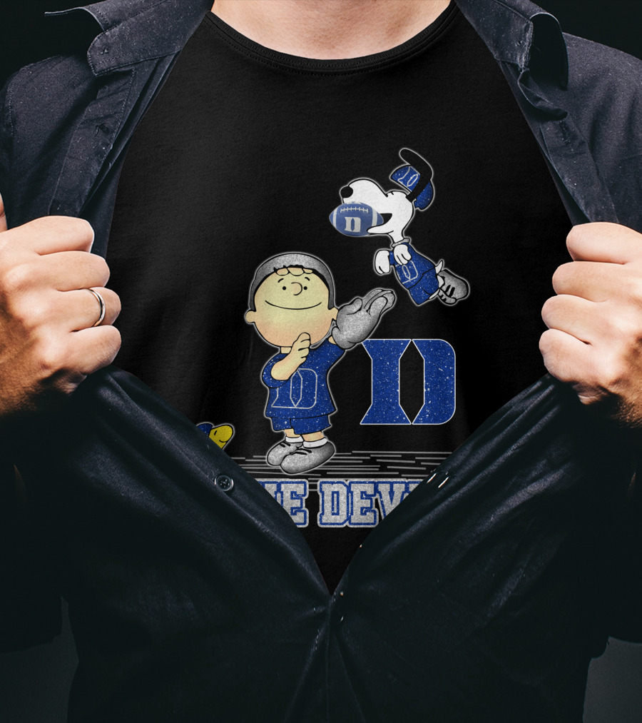 Snoopy And Friends Celebrating Duke Blue Devils Football Enthusiasm T-Shirt