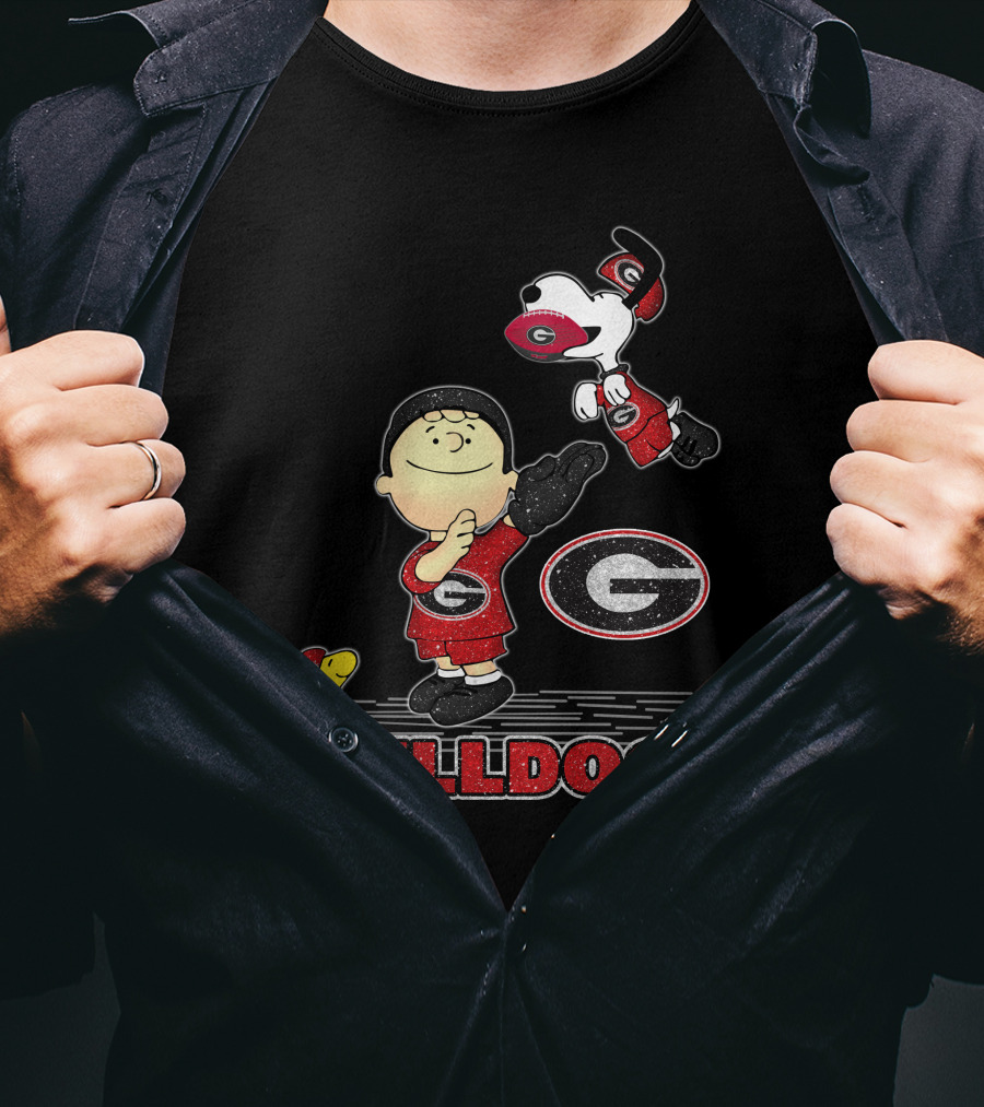 Snoopy Bulldogs Georgia Peanuts Characters T-Shirt