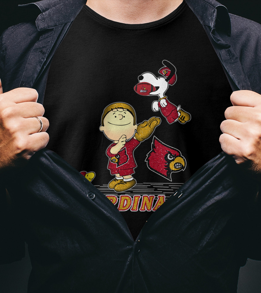 Snoopy Cardinals Football Peanuts Louisville Team Spirit T-Shirt