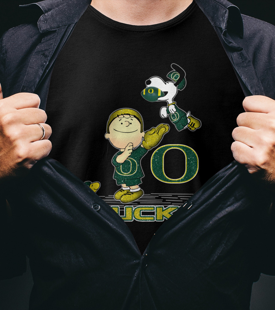 Snoopy And Woodstock Celebrate Oregon Ducks Football With Charlie Brown T-Shirt