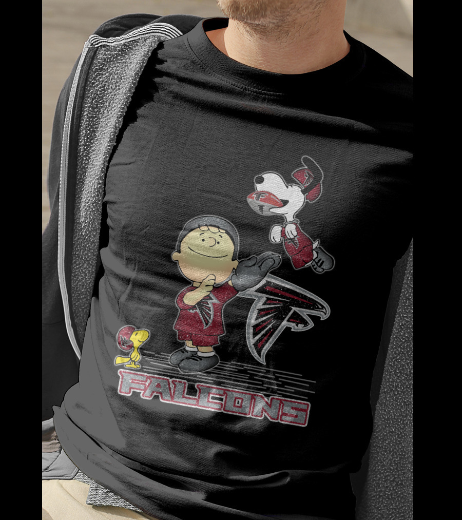 Snoopy And Peanuts Celebrating Atlanta Falcons Football T-Shirt