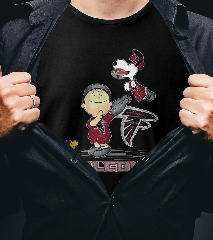 Snoopy And Peanuts Celebrating Atlanta Falcons Football T-Shirt