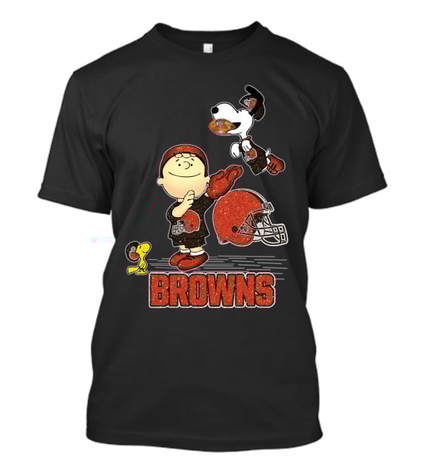 Snoopy And Friends Cleveland Browns Football Fun T-Shirt
