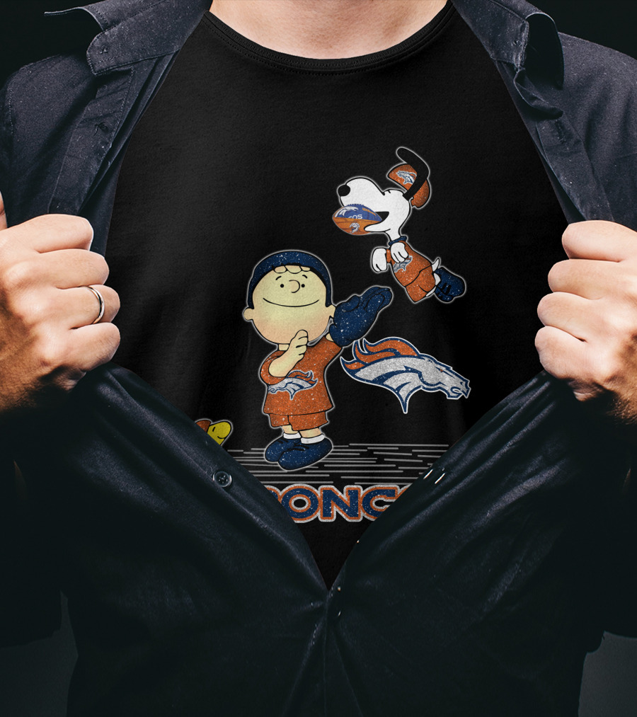 Snoopy And Friends Denver Broncos Football T-Shirt