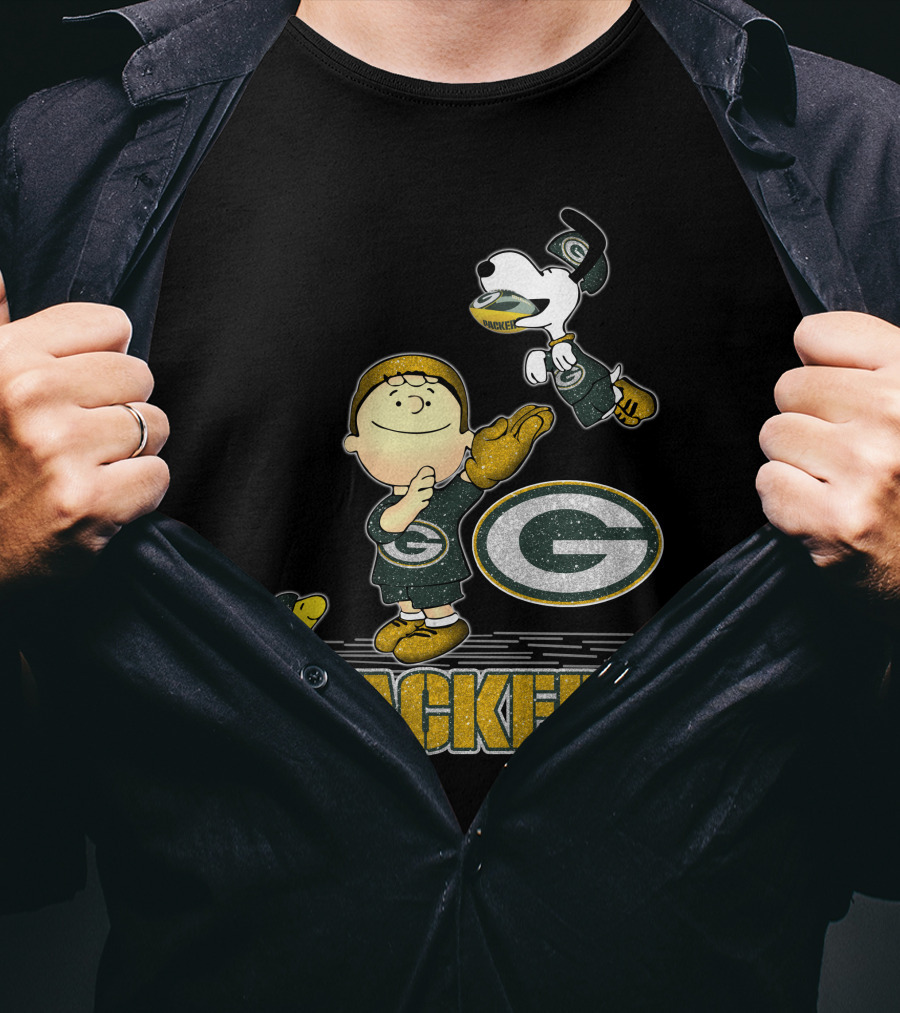 Snoopy And Friends Green Bay Packers Team Spirit T-Shirt