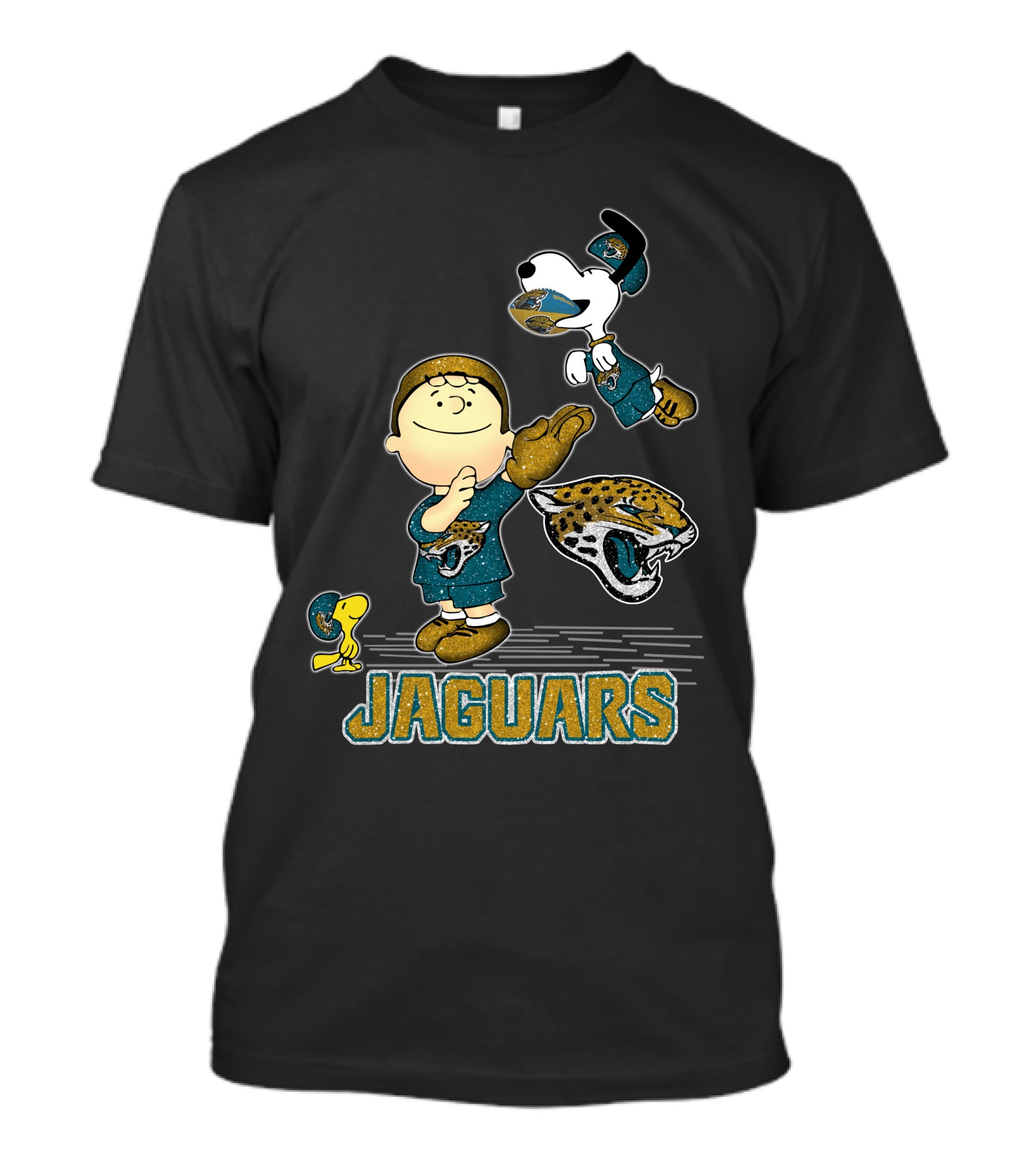 Snoopy And Woodstock Celebrating Jacksonville Jaguars With Lucy T-Shirt