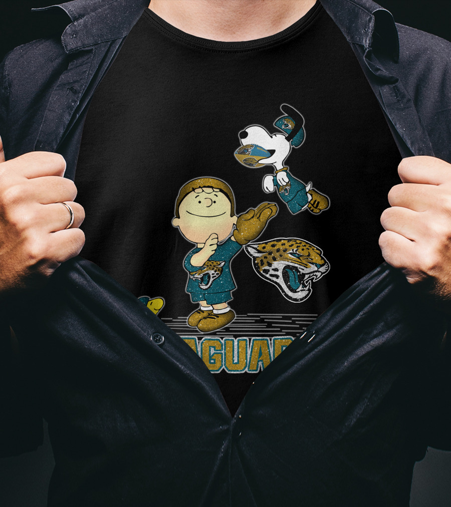 Snoopy And Woodstock Celebrating Jacksonville Jaguars With Lucy T-Shirt