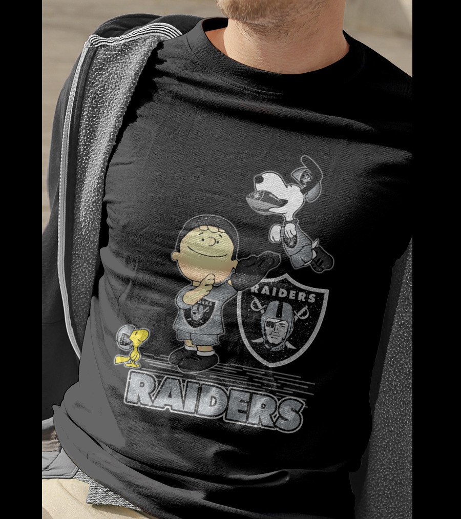 Snoopy Raiders Football Team With Las Vegas Logo And Friends T-Shirt