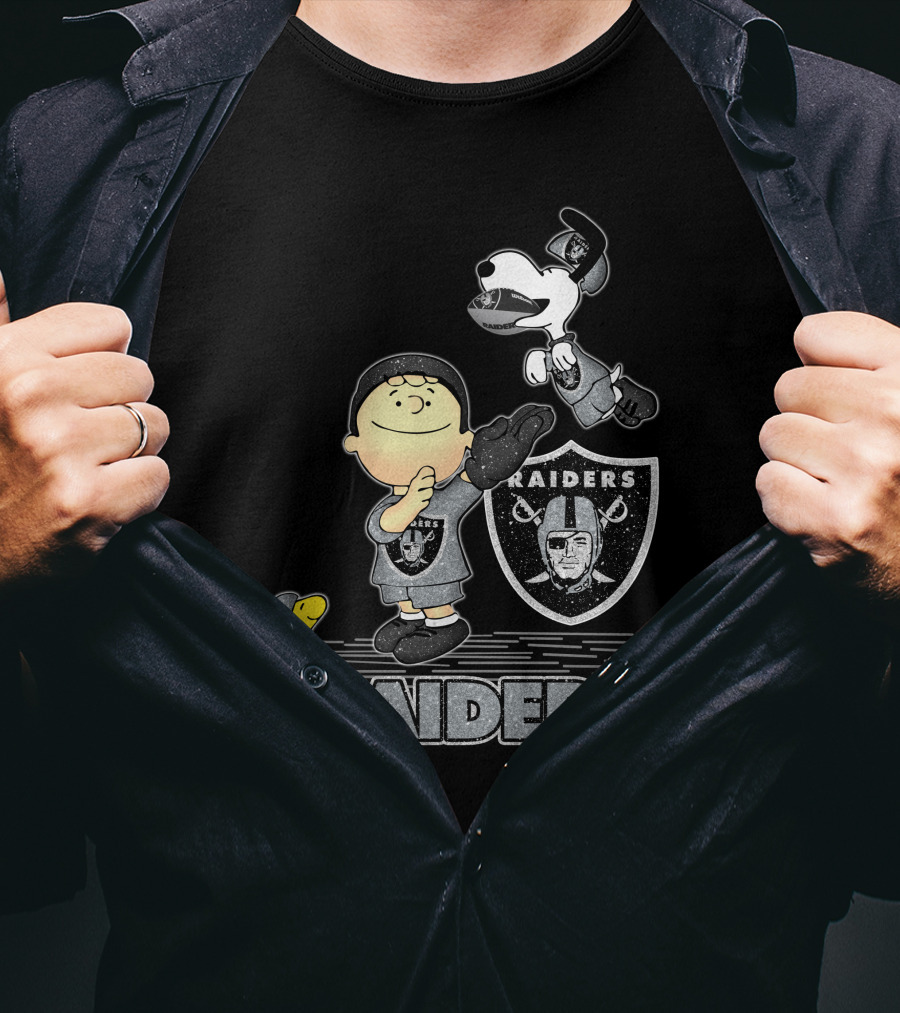 Snoopy Raiders Football Team With Las Vegas Logo And Friends T-Shirt