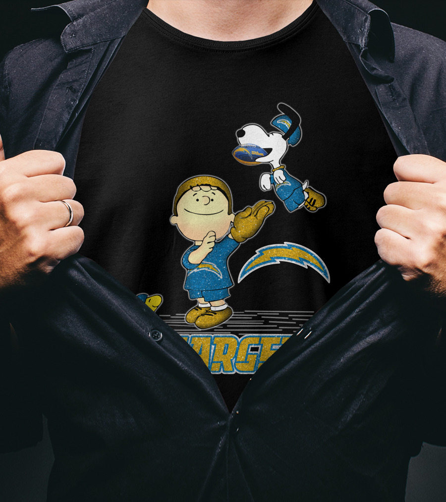 Snoopy And Friends Celebrate Los Angeles Chargers Fandom T-Shirt