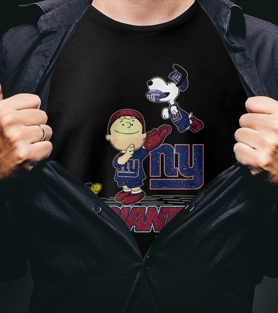 Snoopy Love New York Giants Ny Giants Football Charlie Brown Woodstock T-Shirt