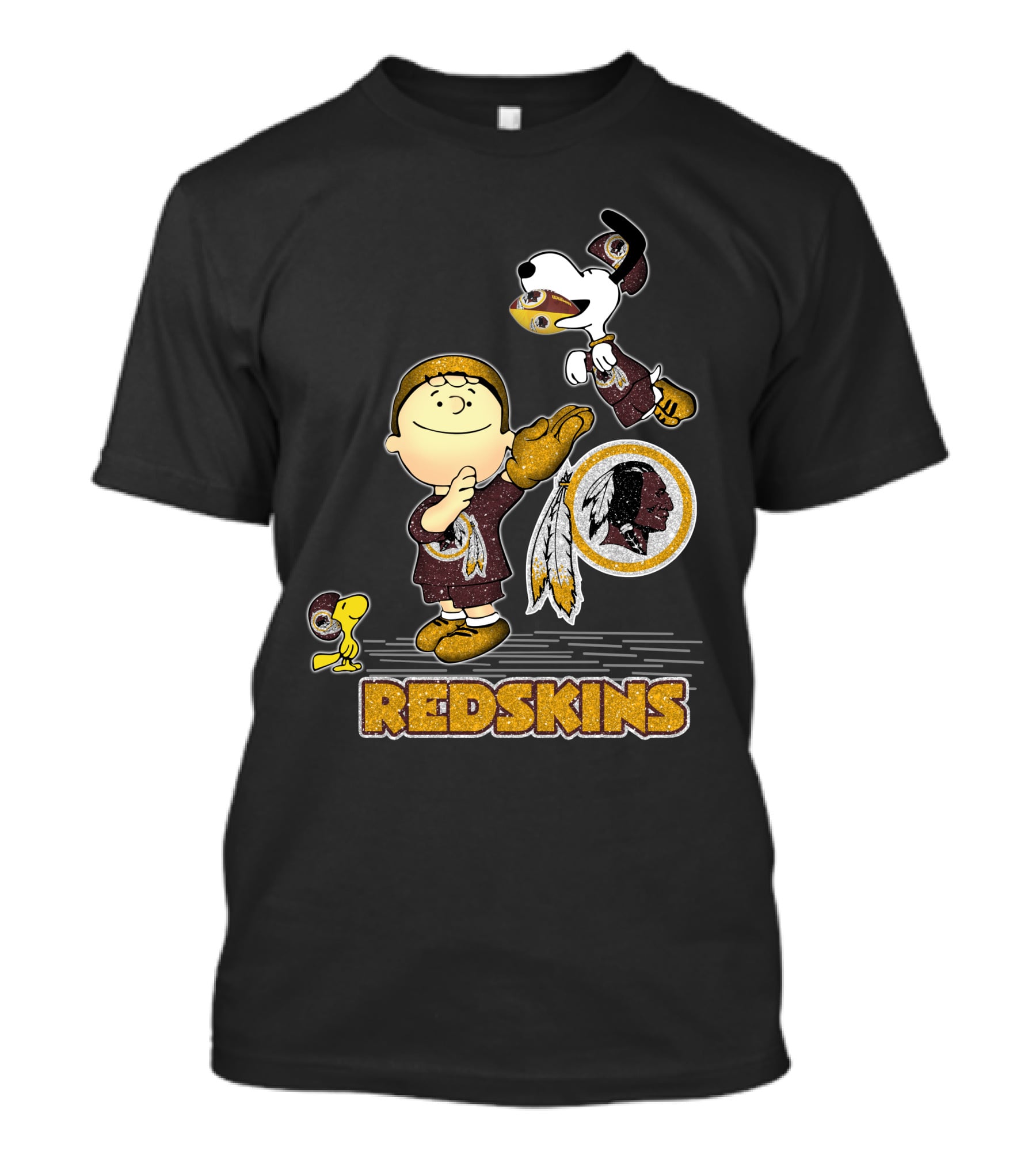 Snoopy Love Washington Redskins Peanuts Woodstock Charlie Brown T-Shirt