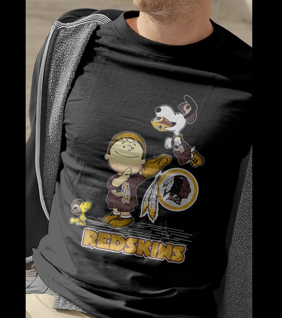 Snoopy Love Washington Redskins Peanuts Woodstock Charlie Brown T-Shirt
