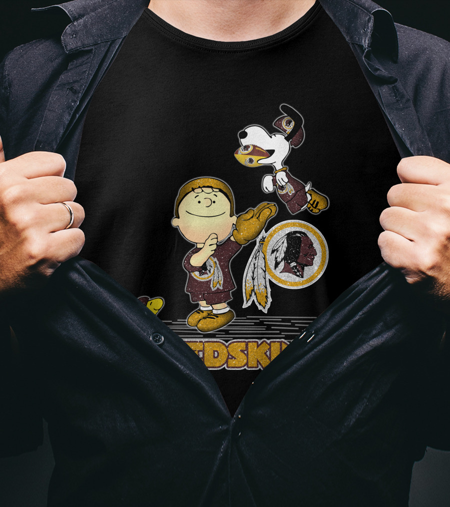 Snoopy Love Washington Redskins Peanuts Woodstock Charlie Brown T-Shirt