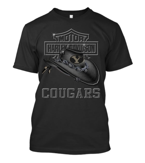 Byu Cougars Harley Davidson Cowboy Hat T-Shirt