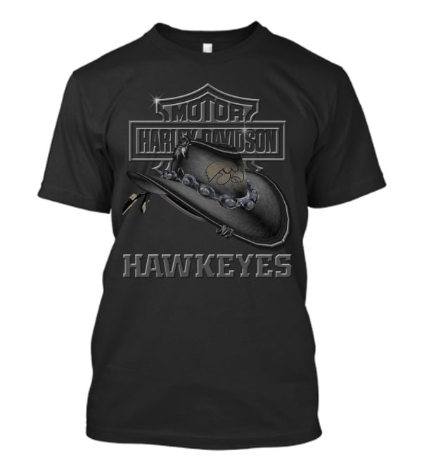 Motor Harley Davidson Iowa Hawkeyes Cowboy Hat T-Shirt