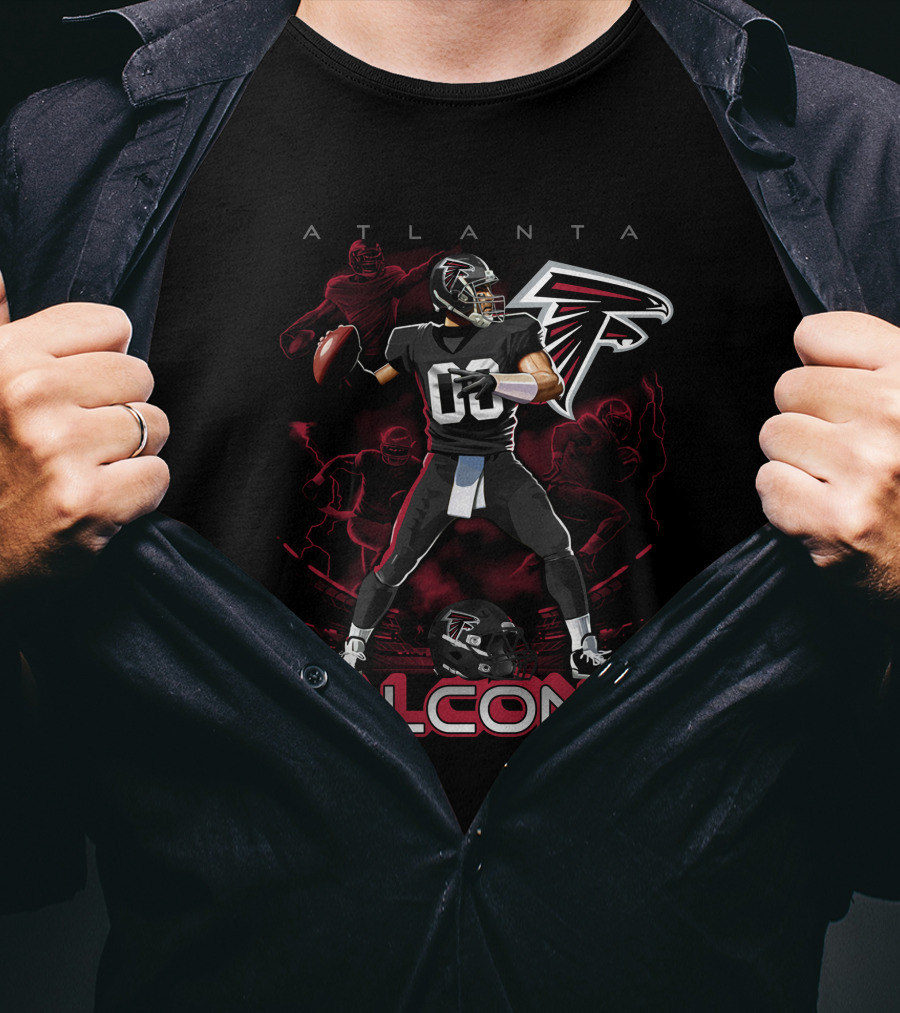 Atlanta Falcons Football Player Action With Helmet T-Shirt