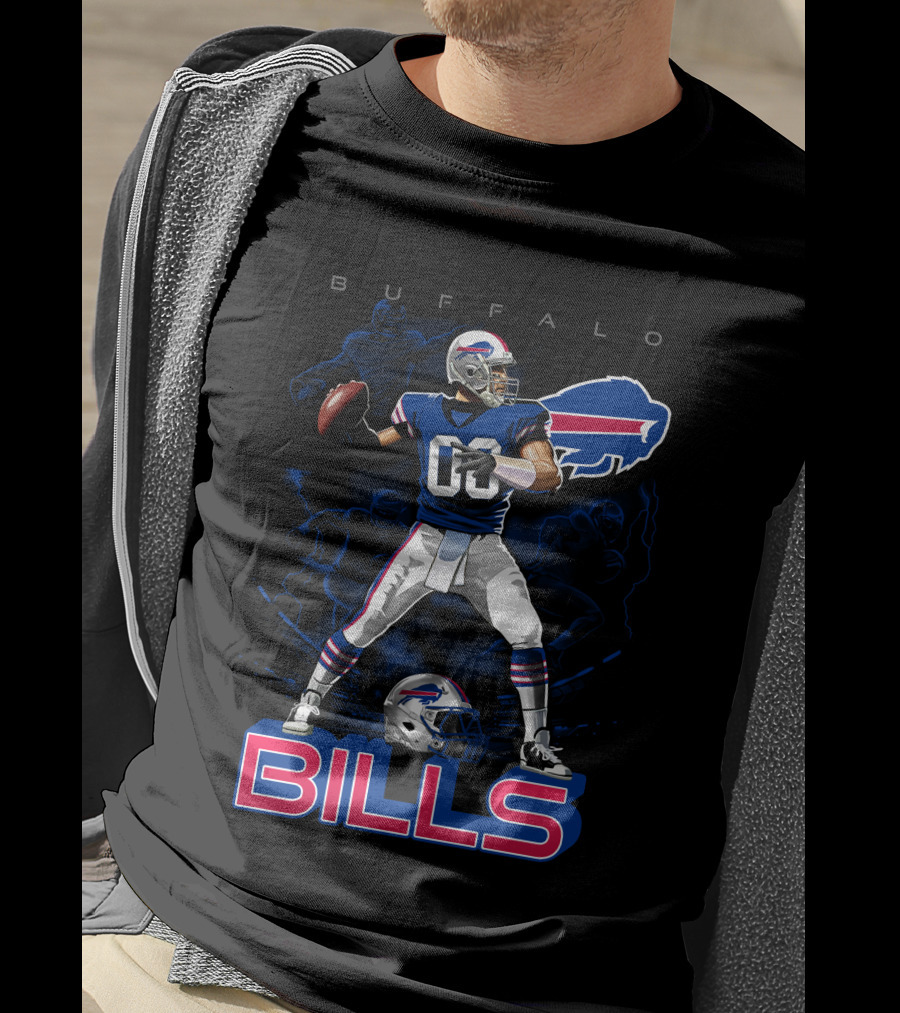 Buffalo Bills Football Player With Helmet T-Shirt