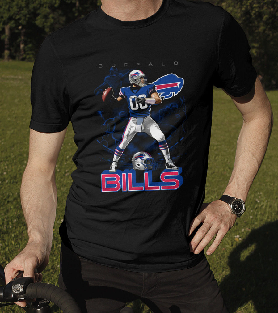 Buffalo Bills Football Player With Helmet T-Shirt