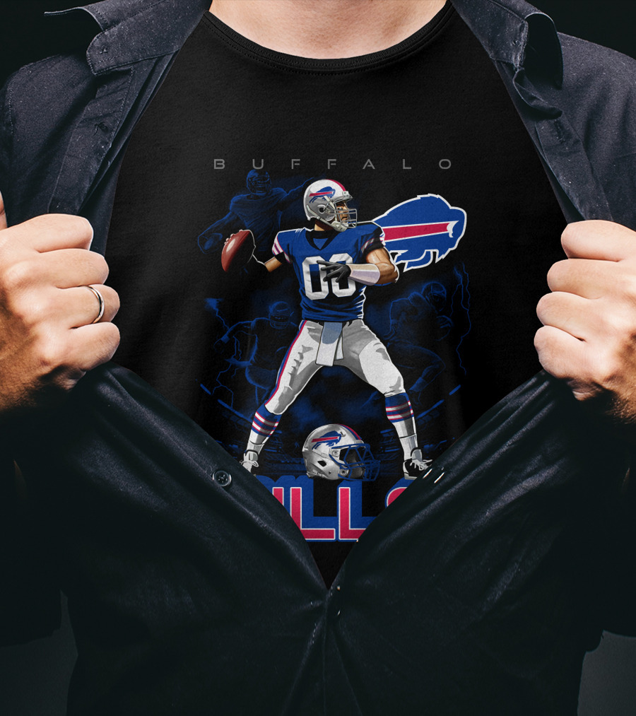Buffalo Bills Football Player With Helmet T-Shirt