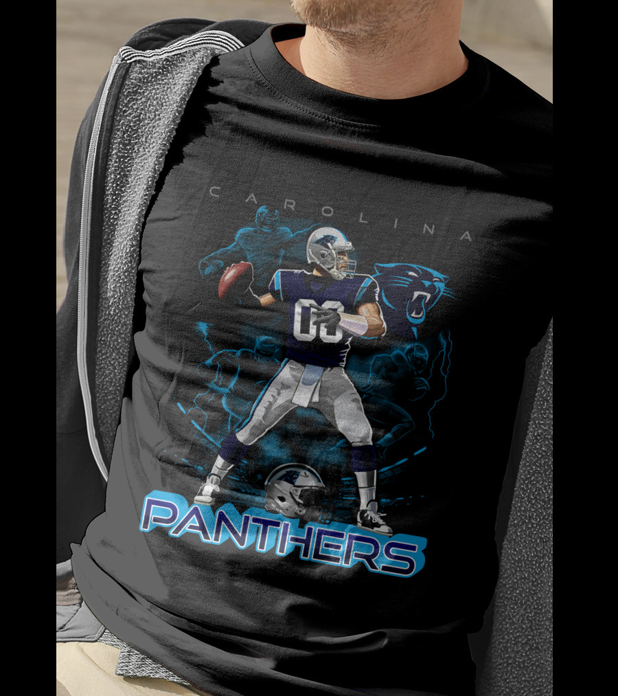 Carolina Panthers Quarterback Football Helmet NFL Team T-Shirt