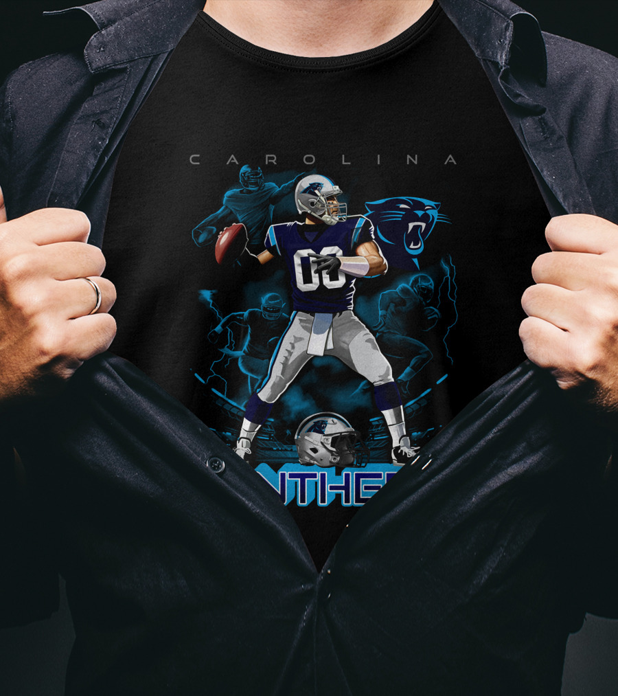 Carolina Panthers Quarterback Football Helmet NFL Team T-Shirt