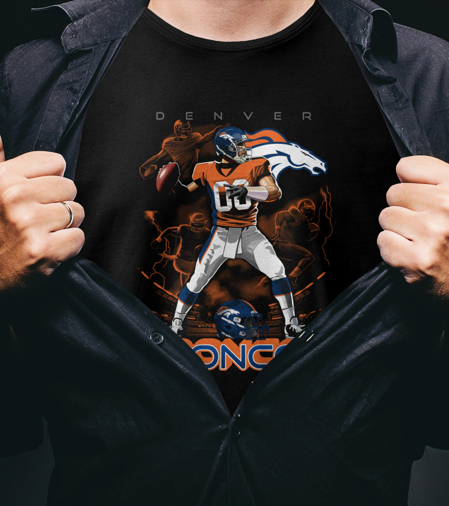 Denver Broncos Football Team Quarterback Action And Horse T-Shirt