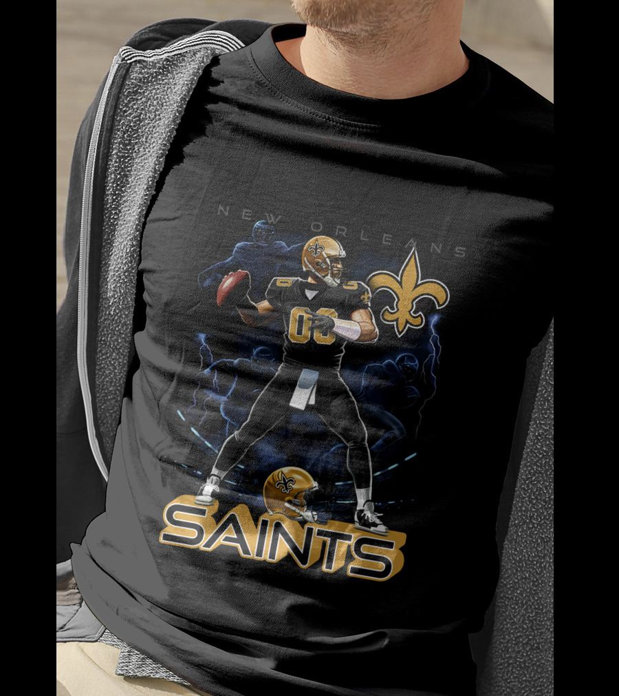 New Orleans Saints Football Player With Fleur-de-Lis T-Shirt