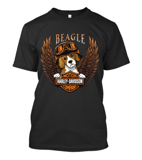 Beagle Harley Davidson Motor Company Winged T-Shirt
