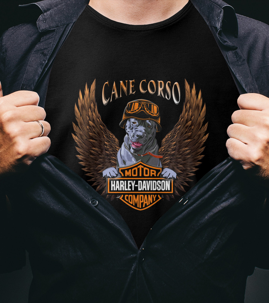 Cane Corso Harley Davidson Motor Company Winged T-Shirt