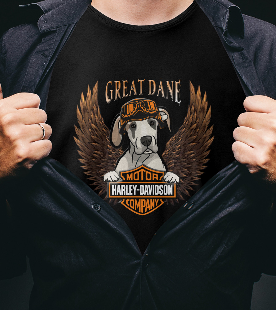 Great Dane Harley Davidson Motor Company T-Shirt