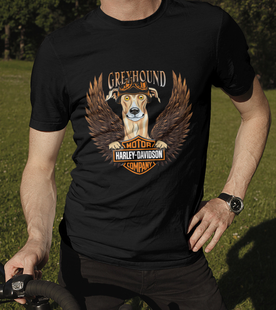 Harley Davidson Greyhound Motor Company Winged Dog T-Shirt