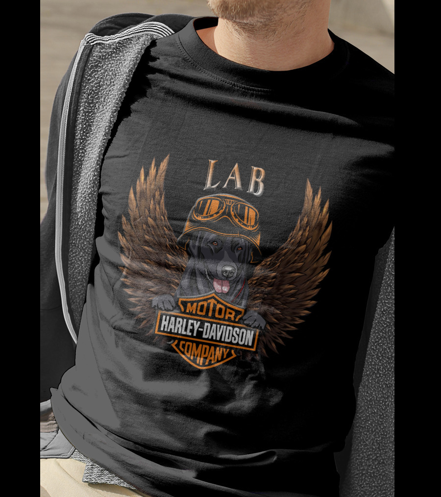 Hd Labs 139 Harley Davidson Motor Company Dog Goggles Wings T-Shirt