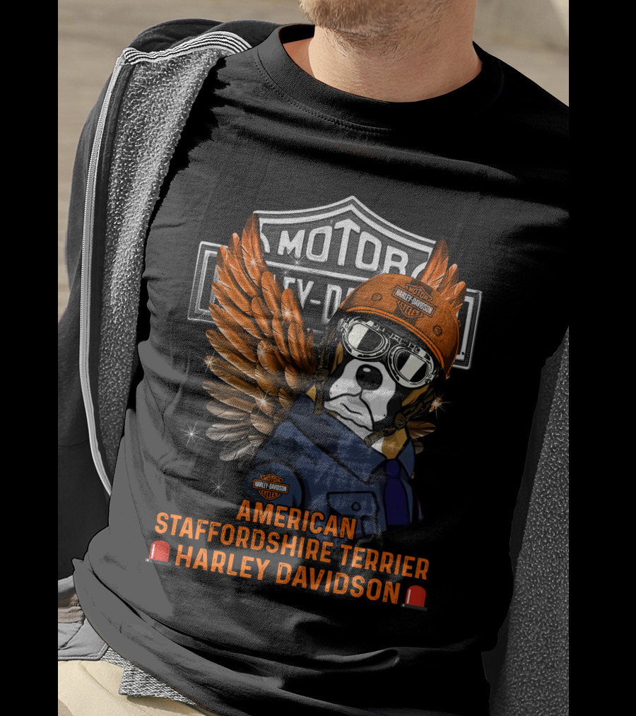 Motor City Harley Davidson American Staffordshire Terrier T-Shirt