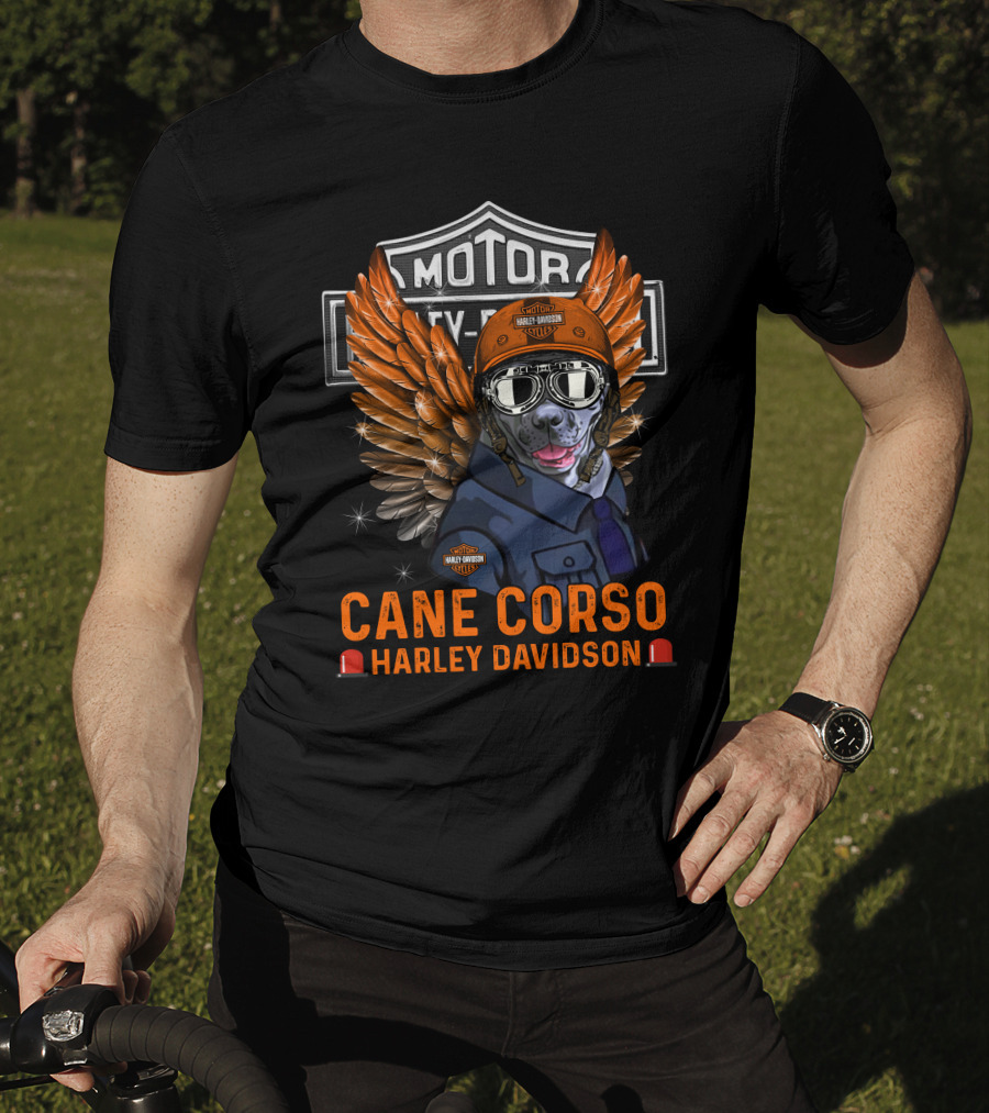 Cane Corso Harley Davidson Motor Dog Wings T-Shirt