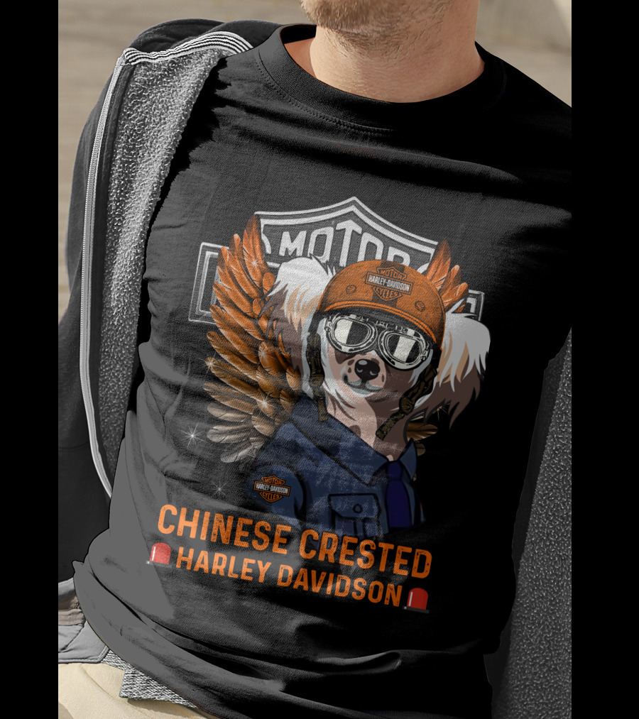 Chinese Crested Harley Davidson Motor Cycles T-Shirt