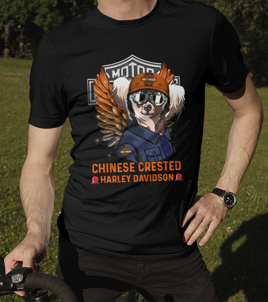 Chinese Crested Harley Davidson Motor Cycles T-Shirt