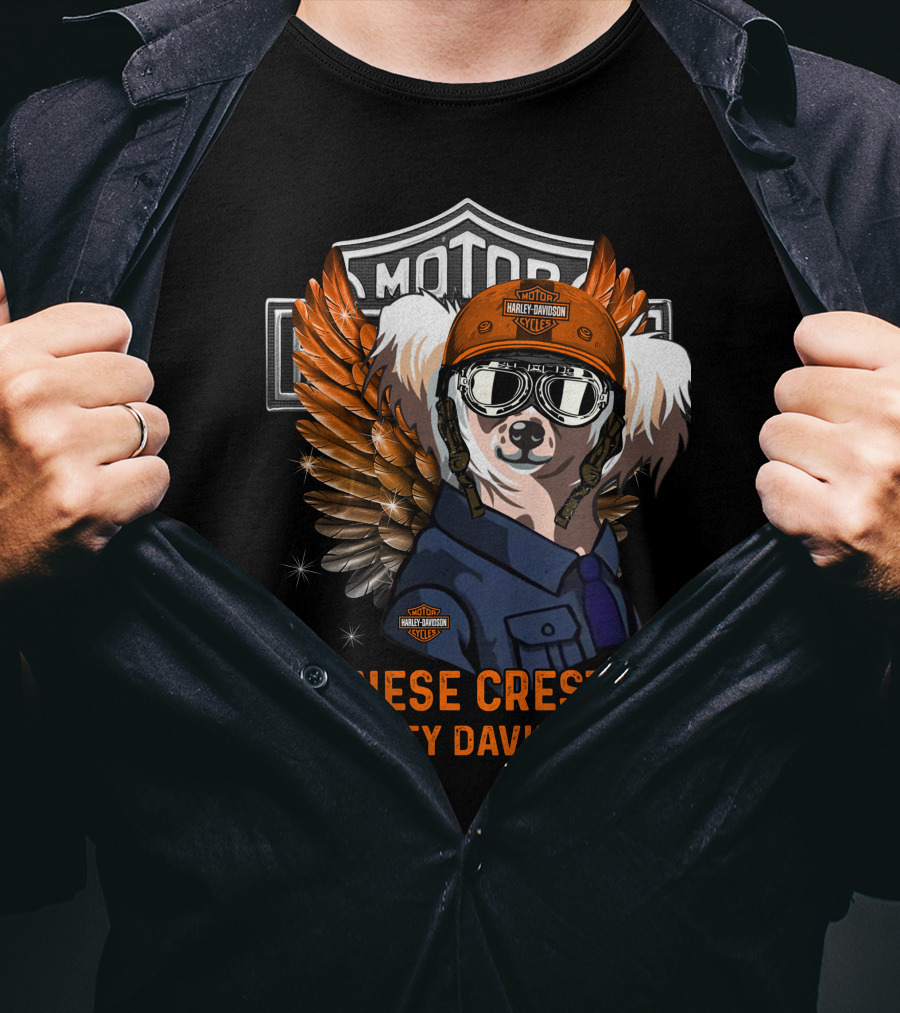 Chinese Crested Harley Davidson Motor Cycles T-Shirt