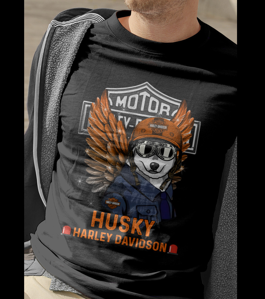 Husky Harley Davidson Motorcycle Wings T-Shirt