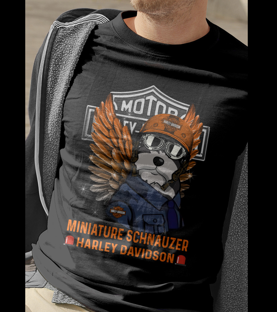 Miniature Schnauzer Harley Davidson Motor City Legend T-Shirt