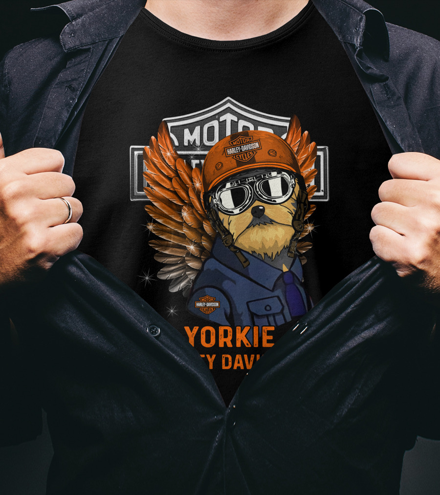 Yorkie Harley Davidson Motor Yorkie Styles T-Shirt