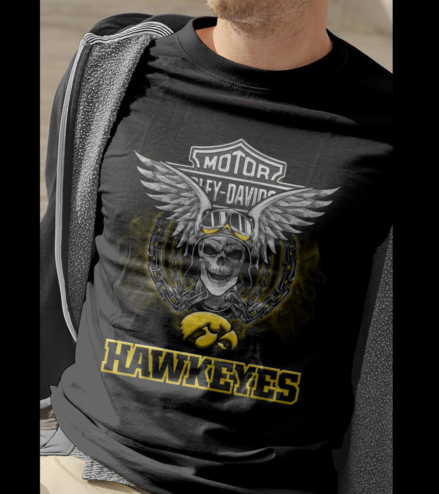 Hawkeyes Motor Harley Davidson Ncaa Football Fans T-Shirt